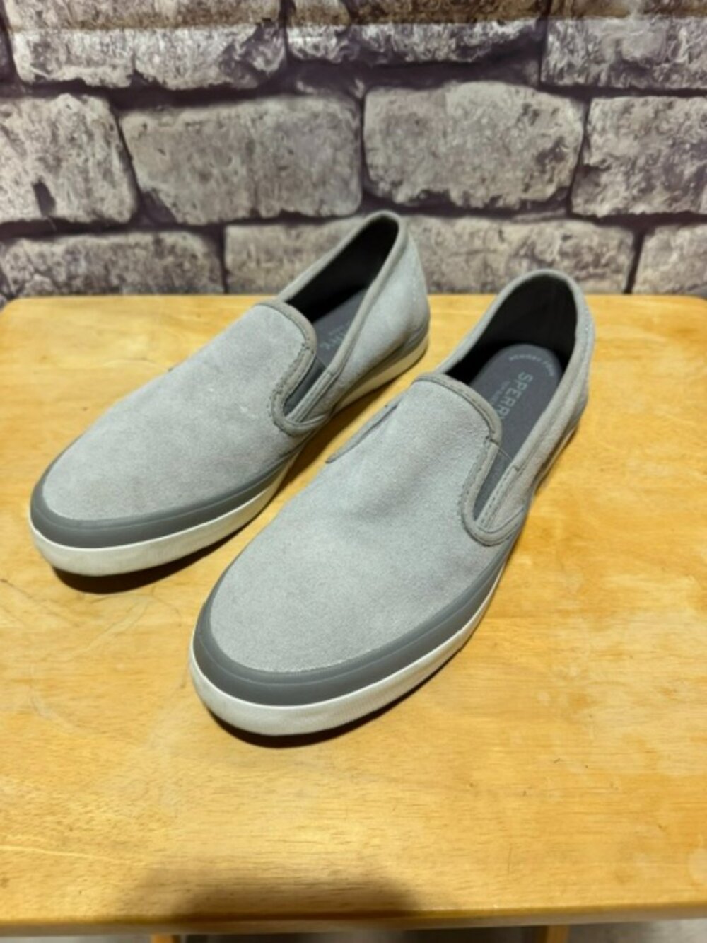 Sperry Top Sider Gray Slip On Flats Size 8